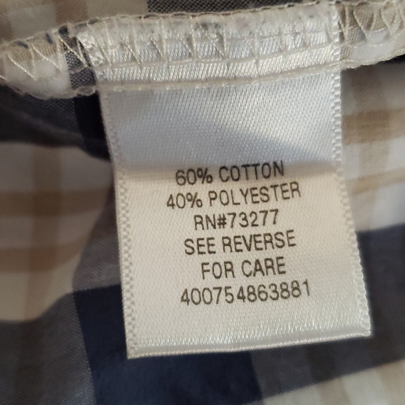 Tan Blue Plaid Short Sleeve Button Down Shirt - Picture 5 of 10